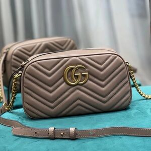 🎄🎄Gucci Marmont Matelasse Shoulder Bag Dusty Pink